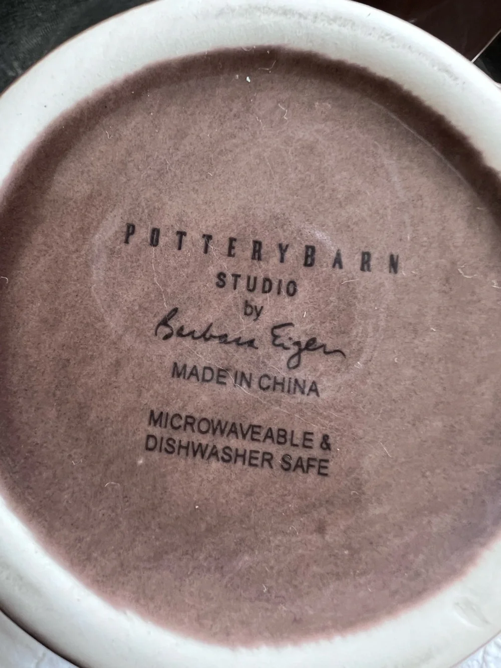 Pottery Barn Studio Barbara Eigen Discontinued Set Taupe Stoneware Mug x2